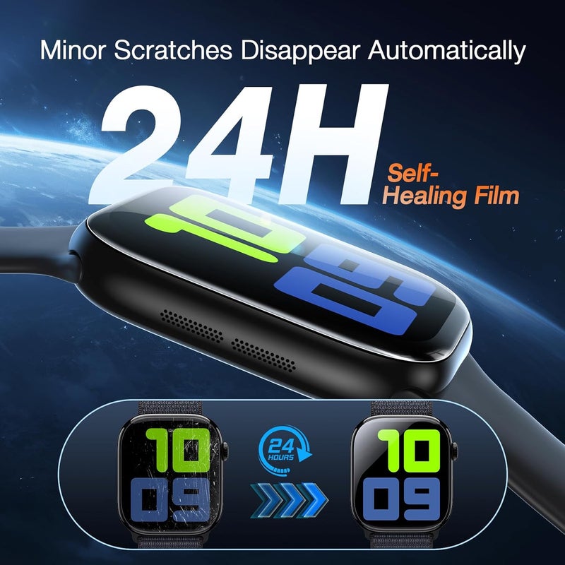 EGV 4 Pack for Apple Watch Series 11 Screen Protector 46mm [Auto Install Box] [0 Bubbles] HD Ultra-thin Soft TPU Film for 46mm Apple Watch Series 10 Screen Protector, Anti-Scratch Max Coverage - Image 4